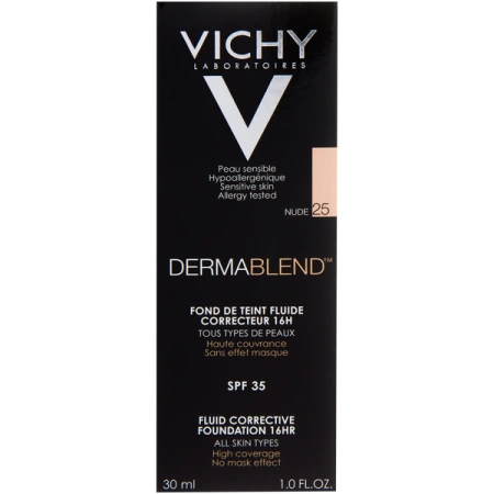 Vichy Dermablend 25 Nude – Fluid Korygujący o Pełnym Kryciu i SPF 35, 30ml
