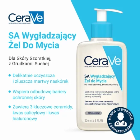 CeraVe SA Wygładzający Żel do Mycia, 236ml | KRÓTKA DATA: 02/2026r. 