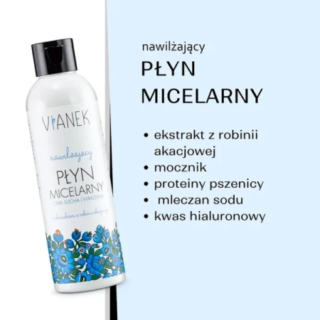 Vianek Zestaw Nawilżający do Twarzy – Płyn micelarny, tonik i krem pod oczy | KRÓTKA DATA: 01/2026r.