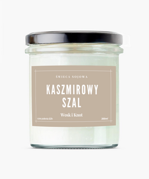 Wosk&Knot Świeca Sojowa - Kaszmirowy Szal, 300ml