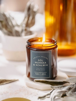 Wosk&Knot Świeca Sojowa - Śol Morska&Szałwia, 200g