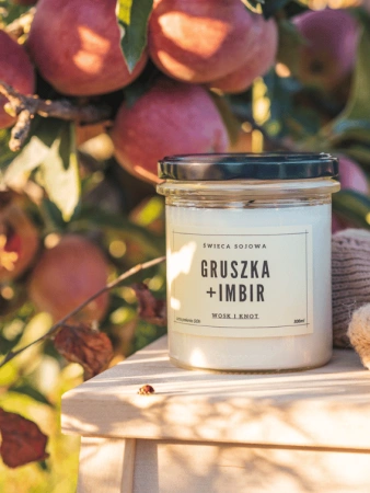 Wosk&Knot Świeca Sojowa - Gruszka + Imbir, 300ml