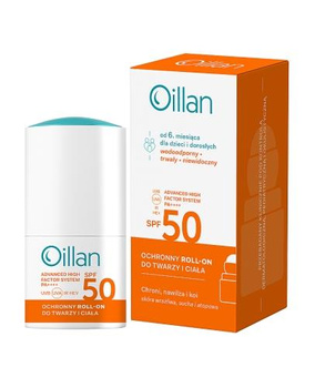 Oillan Sun Ochronny roll-on do twarzy i ciała, 50 ml