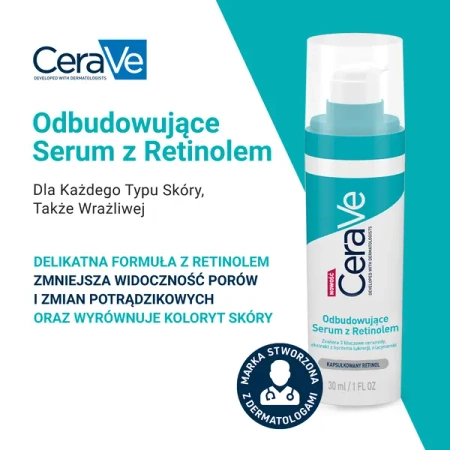 CeraVe Odbudowujące Serum z Retinolem, 30ml | KRÓTKA DATA WAŻNOŚCI: 01/2026r. 