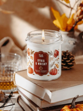 Wosk&Knot Świeca Sojowa - Dynia & Whisky, 250g