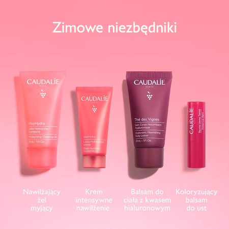 Caudalie Twój Rytuał Nawilżający – Żel, 30 ml + Krem, 15ml + Balsam do ust 4,5g + Balsam do Ciała, 30 ml