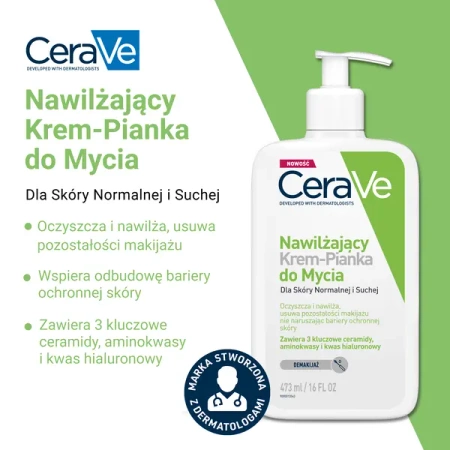 CeraVe Nawilżający Krem-Pianka do mycia, 473ml