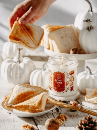 Wosk&Knot Świeca Sojowa - Tost Maślany & Dynia, 250g
