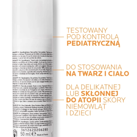 LA ROCHE-POSAY ANTHELIOS DERMO-PEDIATRICS Mleczko BABY SPF50+, 50ml