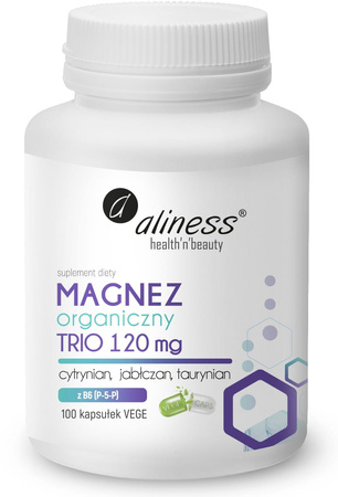 Aliness Magnez Organiczny Trio 120 mg 100 kaps.