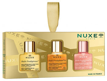 NUXE Prodigieuse Zestaw Kultowych Mini Olejków 3×10 ml – Pielęgnacja i Blask dla Skóry i Włosów
