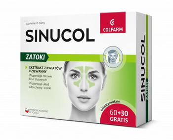 Sinucol Zatoki tabletki powlekane, 60 tabletek +30 tabletek