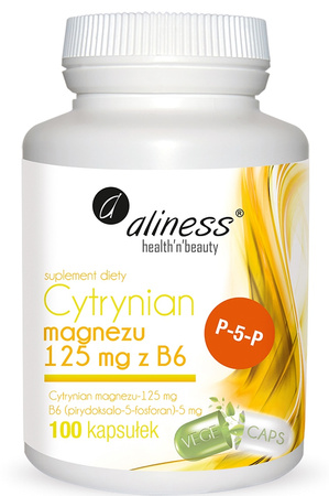 Aliness Cytrynian Magnezu 125 mg B6 , 100 kaps.