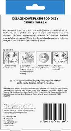 L’biotica Kolagenowe płatki pod oczy – redukcja cieni i obrzęków (3 pary)