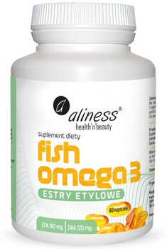 Aliness Fish Omega-3 Estry Etylowe 180/120 mg – EPA+DHA, 60 kapsułek