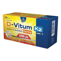 D-Vitum Forte 2000 j.m. + K2 – suplement diety, 120 kapsułek | KRÓTKA DATA: 04/2026r.