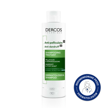 VICHY Dercos DS Szampon Przeciwłupieżowy do Włosów Normalnych i Przetłuszczających się, 200ml | KRÓTKA DATA: 31/10/25
