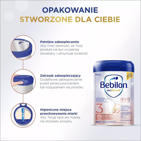 Bebilon Profutura DUO BIOTIK 3 Formuła na Bazie Mleka - Po 1 roku życia, 800g