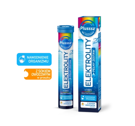 PLUSSSZ ELEKTROLITY + 100% MULTIWITAMINA x 24 tabletek musujących
