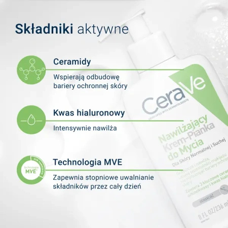 CeraVe Nawilżający Krem-Pianka do mycia, 236ml