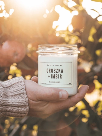 Wosk&Knot Świeca Sojowa - Gruszka + Imbir, 300ml