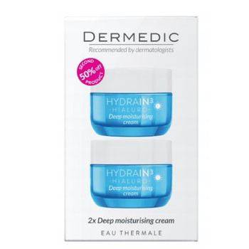 DERMEDIC HYDRAIN 3 Hialuro Krem dogłębnie nawilżający, 2x50ml