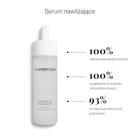 Dr Ambroziak Hydrating Face Drops Serum Nawilżające z Kwasem Hialuronowym, 30ml