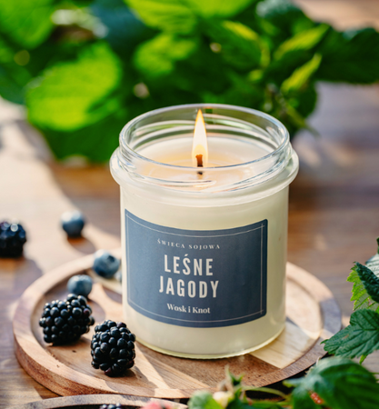 Wosk&Knot Świeca Sojowa - Leśne Jagody, 250g