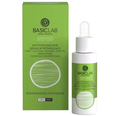 BASICLAB Antyoksydacyjne Serum wyrównujące koloryt, 30ml