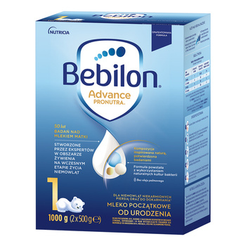 Bebilon Advance Pronutra 1 - Mleko Początkowe od Urodzenia, 1000 g (2x500 g)