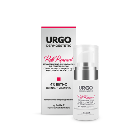 Urgo Dermoestetic Reti Renewal Krem Odbudowująco-Odmładzający do Skóry Wokół Oczu 4% RETI-C, 15ml | KRÓTKA DATA: 31.12.2025R.