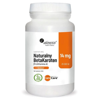 Aliness Naturalny BetaKaroten 14 mg CaroCare® (ProWitamina A), 100 tabletek VEGE