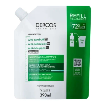 Vichy Dercos DS Szampon Przeciwłupieżowy do Włosów Normalnych i Przetłuszczających się -Refill, 390ml