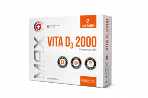 Colfarm Max Vita D3 2000 – Suplement Diety na Odporność i Zdrowe Kości, 60 kaps. | KRÓTKA DATA: 30/01/2026
