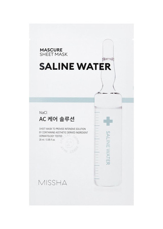 Missha Mascure AC Care Saline Water Sheet Mask – Łagodząca Maska w Płachcie, 28 ml