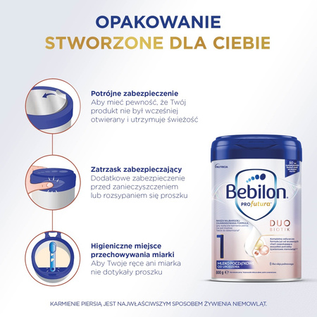 Bebilon Profutura DUO BIOTIK 1 - Mleko Początkowe od Urodzenia, 800g