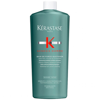 Kérastase Genesis Homme Bain de Force Quotidien - Szampon oczyszczająco-wzmacniający do włosów przerzedzonych, 1000 ml