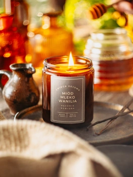 Wosk i Knot świeca sojowa Miód Mleko&Wanilia 200g