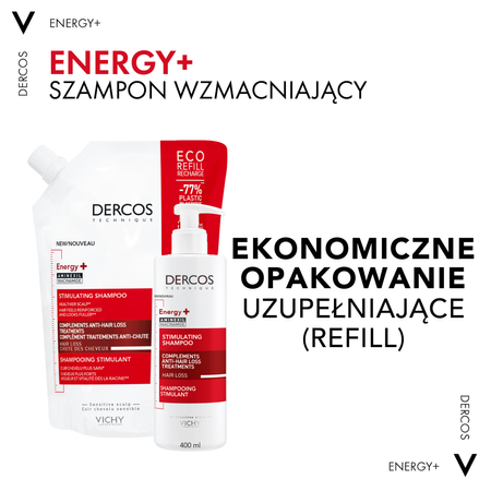 VICHY DERCOS ENERGISANT Szampon wzmacniający Refill - opakowanie uzupełniające, 500ml