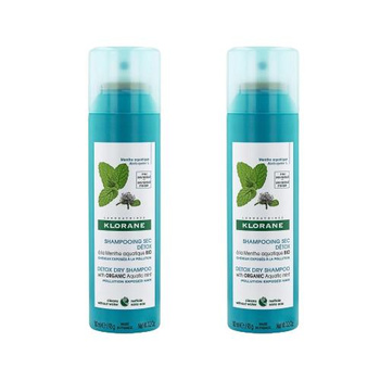 Klorane Suchy Szampon z Organiczna Miętą Duopack, 2×150 ml