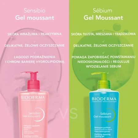 Bioderma Sebium Gel Moussant - Żel Oczyszczający do Skóry Trądzikowej, 500ml