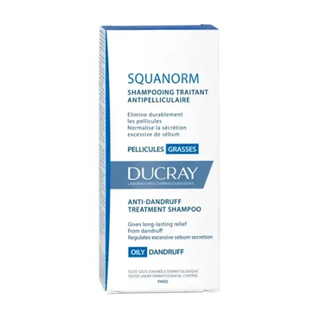 Ducray KELUAL SQUANORM Szampon Przeciwłupieżowy Łupież Tłusty, 200 ml