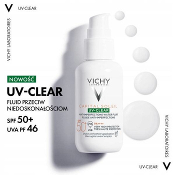 VICHY Capital Soleil UV-Clear SPF50+ Fluid przeciw niedoskonałościom, 40ml