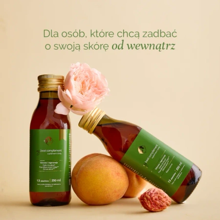 MyBestComplement Brzoskwiniowy– Suplement dla Zdrowej Skóry i Mózgu, 250ml