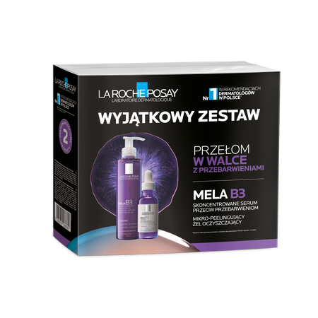 La Roche-Posay Zestaw Mela B3: Serum Przeciw Przebarwieniom + Żel Oczyszczający