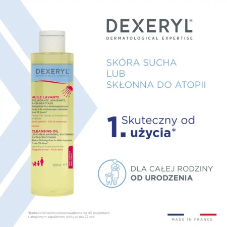 Dexeryl Olejek do Mycia – Delikatne Oczyszczanie i Nawilżenie Skóry Suchej, 1L
