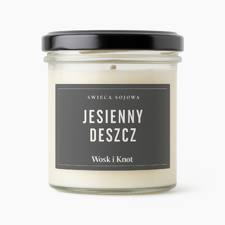 Wosk&Knot Świeca Sojowa - Jesienny Deszcz, 250g