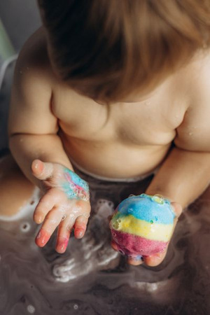 MINI U Musująca Kula do Kąpieli dla Dzieci Perłowa Fala, 150g