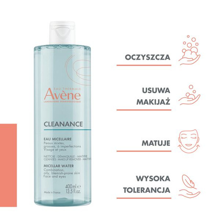Avene Cleanance Woda Micelarna dla Skóry Skłonnej do Trądziku, 400ml