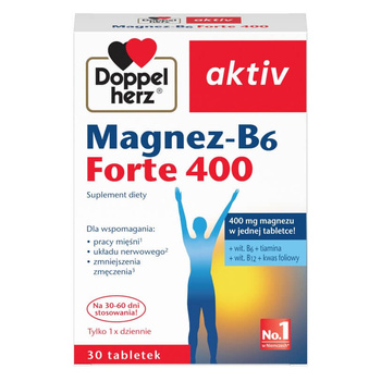 DOPPELHERZ AKTIV Magnez-B6 Forte 400, 30 tabletek